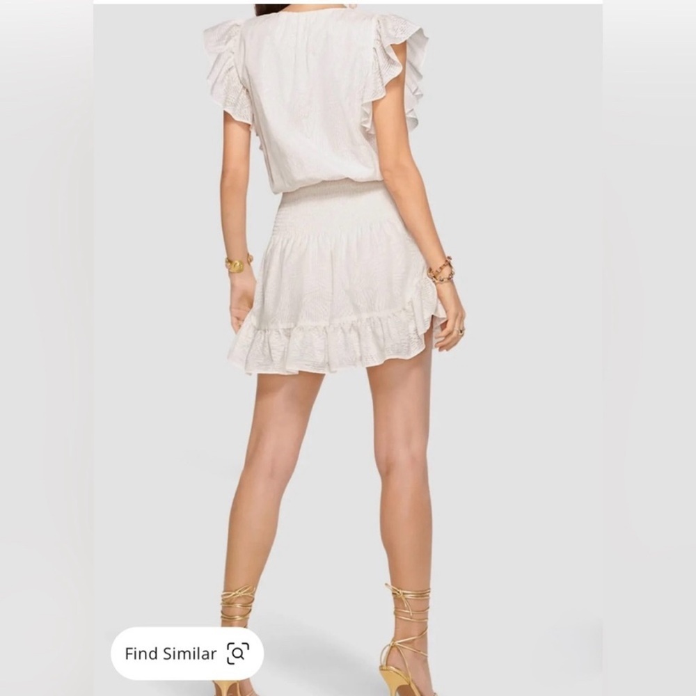 Ramy Brook Bridgette Flutter Sleeve Ruffled V-Neck Dress. Size S - Picture 8 of 15